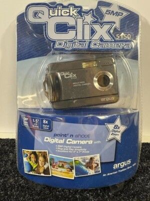 NEW SEALED #5150 Argus Quick Clix Digital Camera 5 MP 1.5 LCD Display 8x Zoom