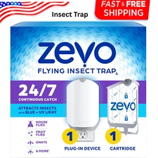 Zevo Flying Insect Trap & Cartridge - Plug in Fly Trap & Indoor Bug Catcher
