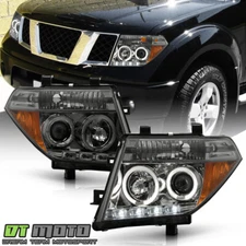 Smoke For 2005-2008 Frontier 05-07 Pathfinder LED DRL Halo Projector Headlights