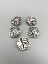 5 x ART NOUVEAU STERLING SILVER ROSE BUTTONS, REYNOLDS & WESTWOOD, B'HAM, 1900