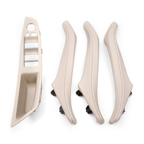 4Pcs Door Trim Pull Handle Leather for BMW 5 series F10 F11 F18 Off-white - Picture 3 of 9