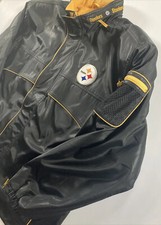 NFL Game Day Faux Leather Pittsburgh Steelers Winter Jacket Size XL