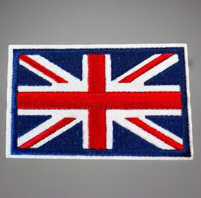  PREM. UK British Britain Flag Embroidered Patch Hook & Loop Union Jack England