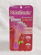 Skintimate Quattro Raspberry Rain Disposable Razors 4 Blades 4 Pack