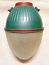 Vintage 1940s Street Light with GE Holophane Glass Gumdrop Shaped Shade