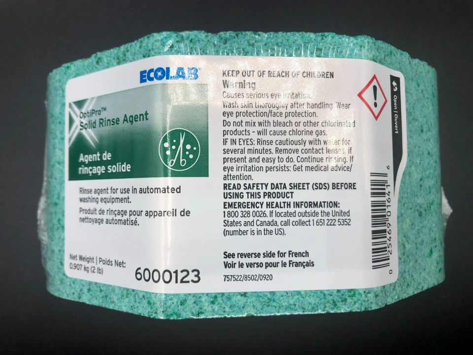 Paquete de 2 concentrados de aditivos de enjuague sólido Ecolab de uso general 4 libras | Como Apex Foto 2 de 4