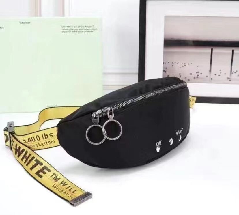 Off White Fanny Bag sling backpack Industrial Strap Yellow Belt