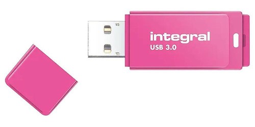 Neon USB 3.0 Flash Drive, 128GB Pink - INFD128GBNEONPK3.0