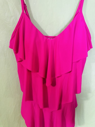 Magicsuit Women's Size 10 Pink Tiered Slimming Tankini Swimsuit Top - Picture 3 of 11