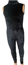 Child  s Size 8 Black Sleeveless Bodysuit Crushed Velvet Never Worn