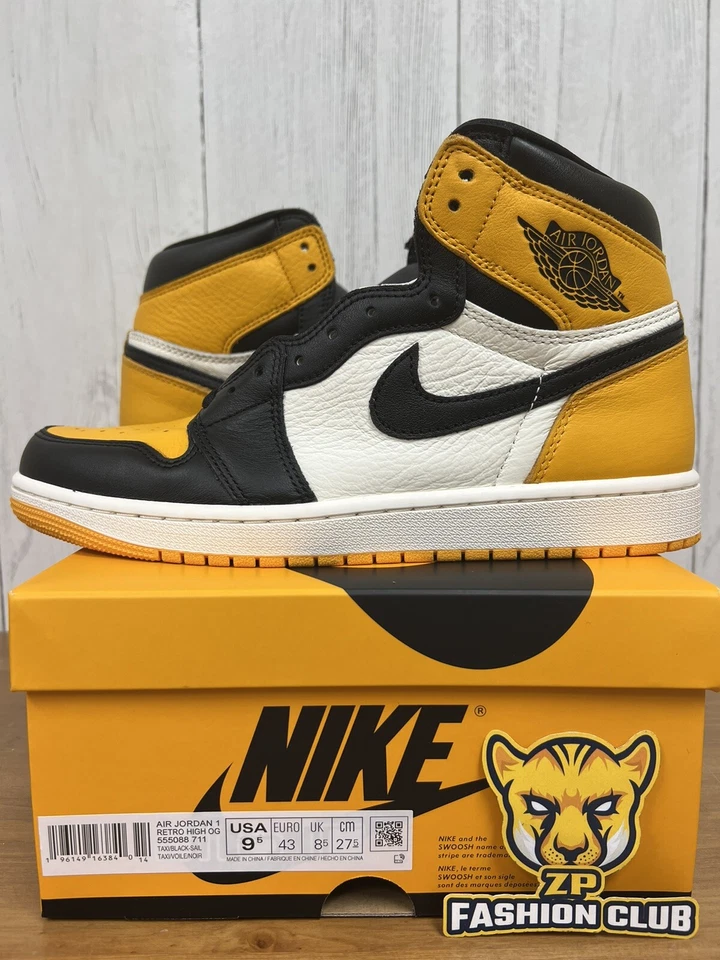 Air Jordan 1 ретро высоты OG такси желтый носок мужской 555088-711 GS 575441-711 - Изображение 3 из 4
