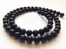 Natural Black Onyx Gemstone Round Loose Beads 10 mm 16 " Strand abt 40 Beads B2
