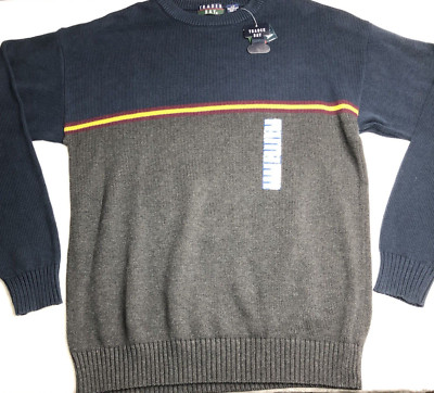 Trader Bay Sweater Men's Large Navy & Gray Colorblock