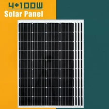 4PCS Solar Panel 100W 24V Monocrystalline Off Grid Commercial House UL Certified
