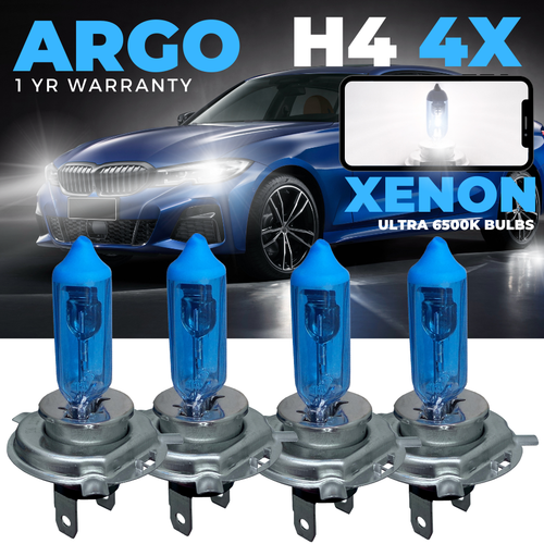 4x H4 100w Xenon White Super 472 Light Blue Headlight Bulbs P43t Globes Halogen - Picture 1 of 13