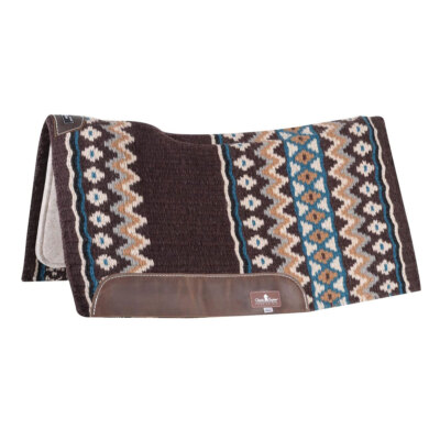 CLASSIC EQUINE ESP Blanket Top Contoured 32x34 Chocolate/Teal Saddle Pad