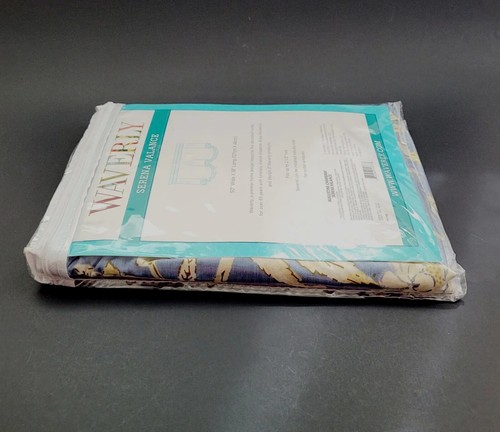 Waverly Augustine Chambray Serena Valance 50” X 18” Cotton Blue Floral Curtain - Picture 10 of 12