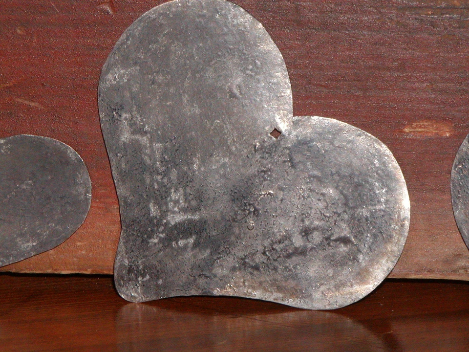 Primitive Early 18th ~ 19th C. Style 4 Tin Hearts ~ Quilting Template Patterns - Image 3 of 4