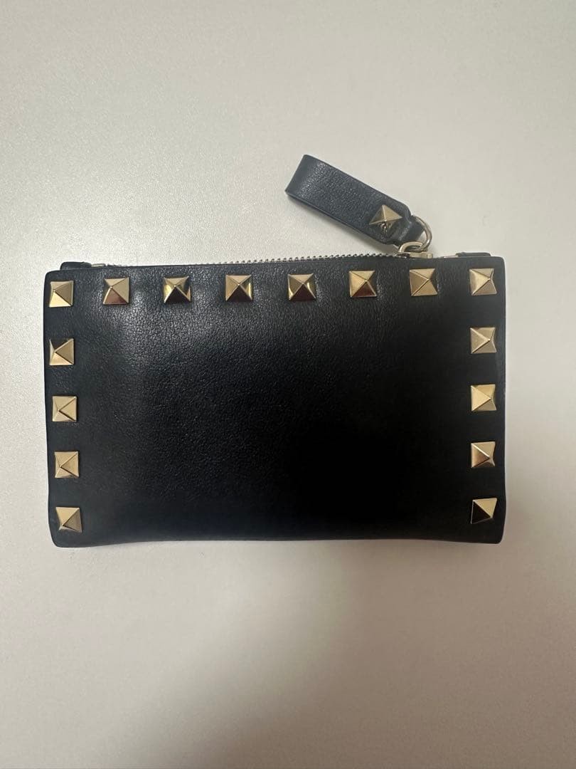 Valentino Studded Leather Coin and Card Case Black thumbnail 6