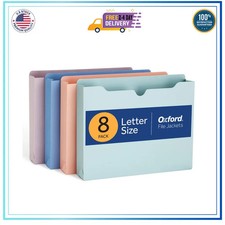 Oxford 8 Pack Expanding File Folders Letter Size 2 Inch Pastel Colors Document