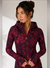 Lululemon Hooded Define Jacket Red Floral Print Size 2 Rare Limited Edition