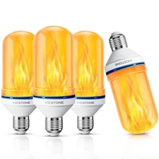 Vicstone Upgraded LED Flame Light Bulbs Christmas Decorations, 4-Mode Flicker...
