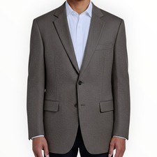 STAFFORD Classic fit Mens Blazer Sport Coat 2-Button Jacket 44R 100 WOOL Gray