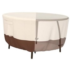Round Patio Furniture Cover, Durable Oxford Fabric for DIA 48*26 inch Beige