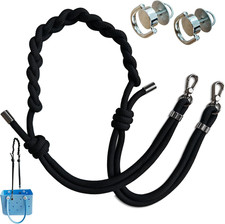 Black Purse Straps Crossbody, 8Mm Paracord Adjustable Hand Woven Bag Strap with