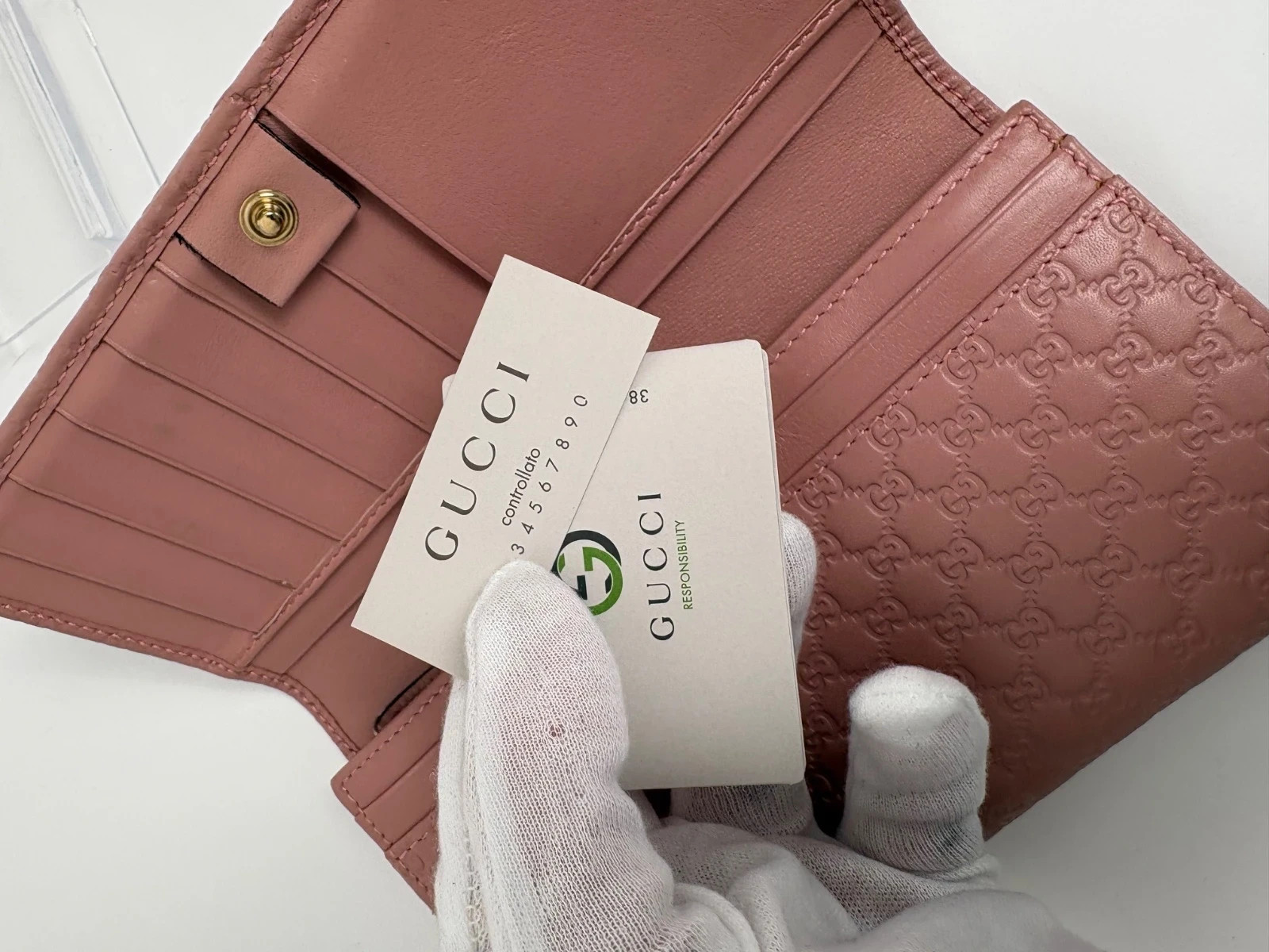 Gucci Microguccissima Pink Leather Monogram 'GG' Purse Wallet image 7