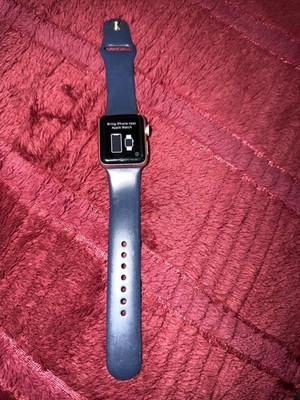 Apple Watch Series 2 38mm Pink Aluminum Case w/ Black Silicone Sport Band