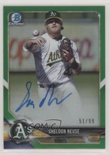 Sheldon Neuse Bowman Chrome 2018 Green Refractor /99 Auto