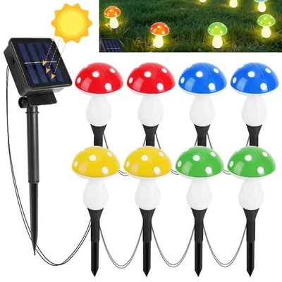Outdoor Solar Garden Lights Cute Mushroom Shape Decorative Lamp LED Waterproof
