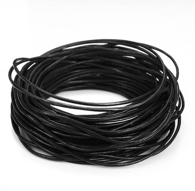 Genuine round Leather Cord Black Leather Strips for Jewelry Making Bracelet Neck