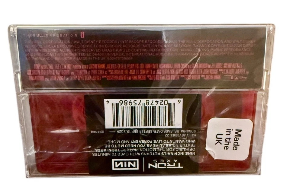 Nine Inch Nails TRON Ares Soundtrack Red Cassette Exclusive NEW Sealed Rare - Image 2 of 2