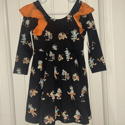 Disney Halloween Dress Girls Toddler Mickey Minnie Long Sleeve Ruffle Fall 3T