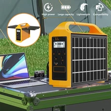 100W Portable Power Station 77WH Solar Power Generator Power Bank W/ Solar Panel