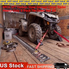 5FT 8PCS Carbon Steel Garage Cargo Trailer Heavy-Duty E-Track Tie-Down Rail Kit