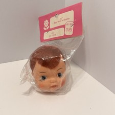 VINTAGE FRANK's NURSERY  CRAFTS. INC. PLASTIC DOLL HEAD 3.5 IN. WITH HANDS