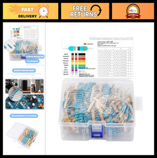 1220-Piece 1W Metal Film Resistors Kit - 122 Values 0.33 -2.2M  ,  1 Tolerance