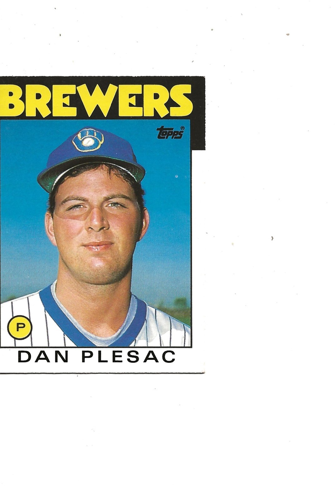 1986 TOPPS TRADED #87T ROOKIE CARD BREWERS P DAN PLESAC