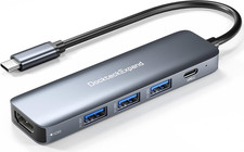 USB C HUB, USB-C Multiport Adapter 5 in 1 with 4K HDMI, 100W Power Delivery, 3