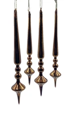 Vickerman Copper Finial Icicle Shatterproof Christmas Ornaments, Set of 4