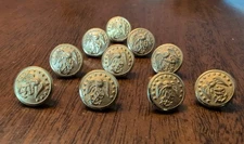 Vintage USMC Marine Corps Eagle With Anchor 13 Stars Brass 5/8" Buttons 10 SSE