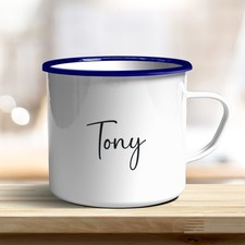 Emaille Becher verschiedene Farben personalisiert mit Eurem Namen