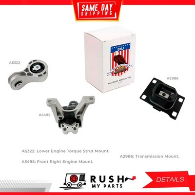 08-11 NEW Motor & Trans Mount Kit For Ford Focus 2.0L L4 DOHC 16v DNJ MMK1168