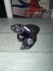 FENTON GLASS AMETHYST PURPLE EASTER BLESS YOU BUNNY  HP SIGNED VTG #10