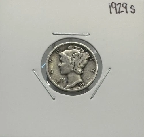 1929 S Mercury Dime, Good, 90% Silver, Extremely Low Mintage! 🔥