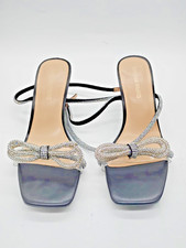 DREAM PAIRS Women's Rhinestone Bow Kitten Heel Ankle Strap Dress Sandals