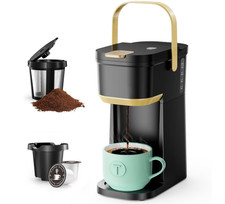Cafetera portátil 1 taza K-Cup y molido 6-12...